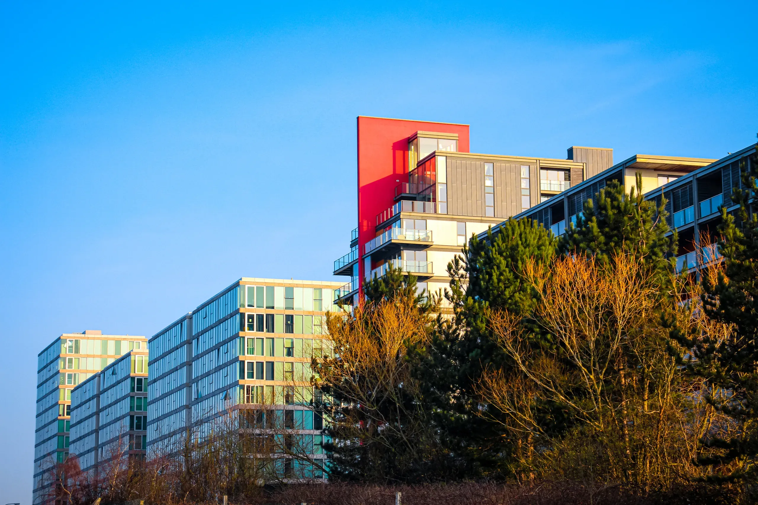 Modern office buildings in Central Milton Keynes