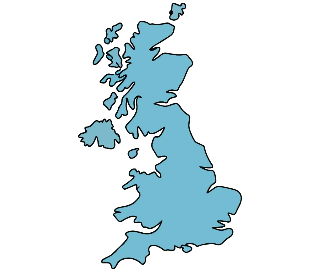 Map illustrating Air Con Services coverage across the UK